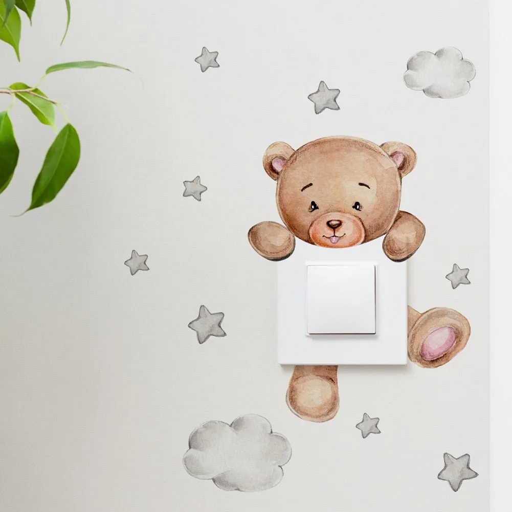 Cute Cartoon Bear Star Switch Sticker