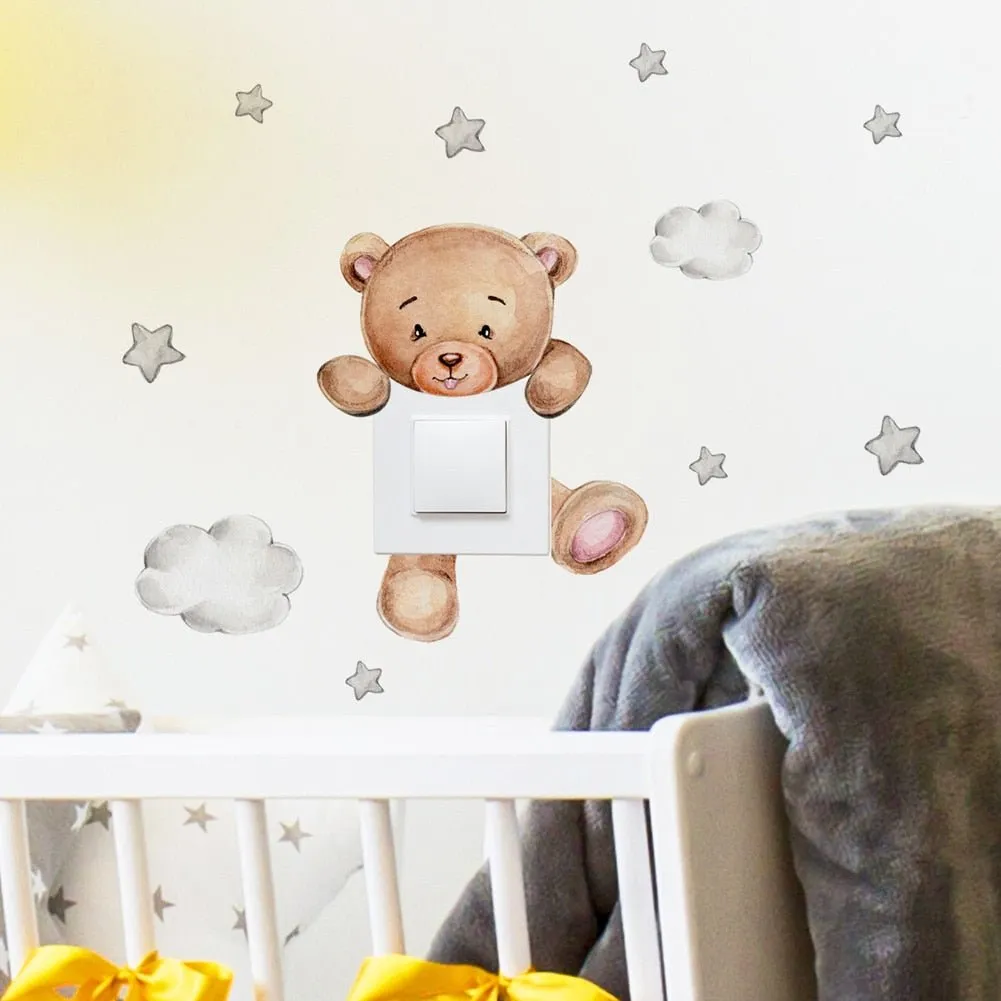 Cute Cartoon Bear Star Switch Sticker