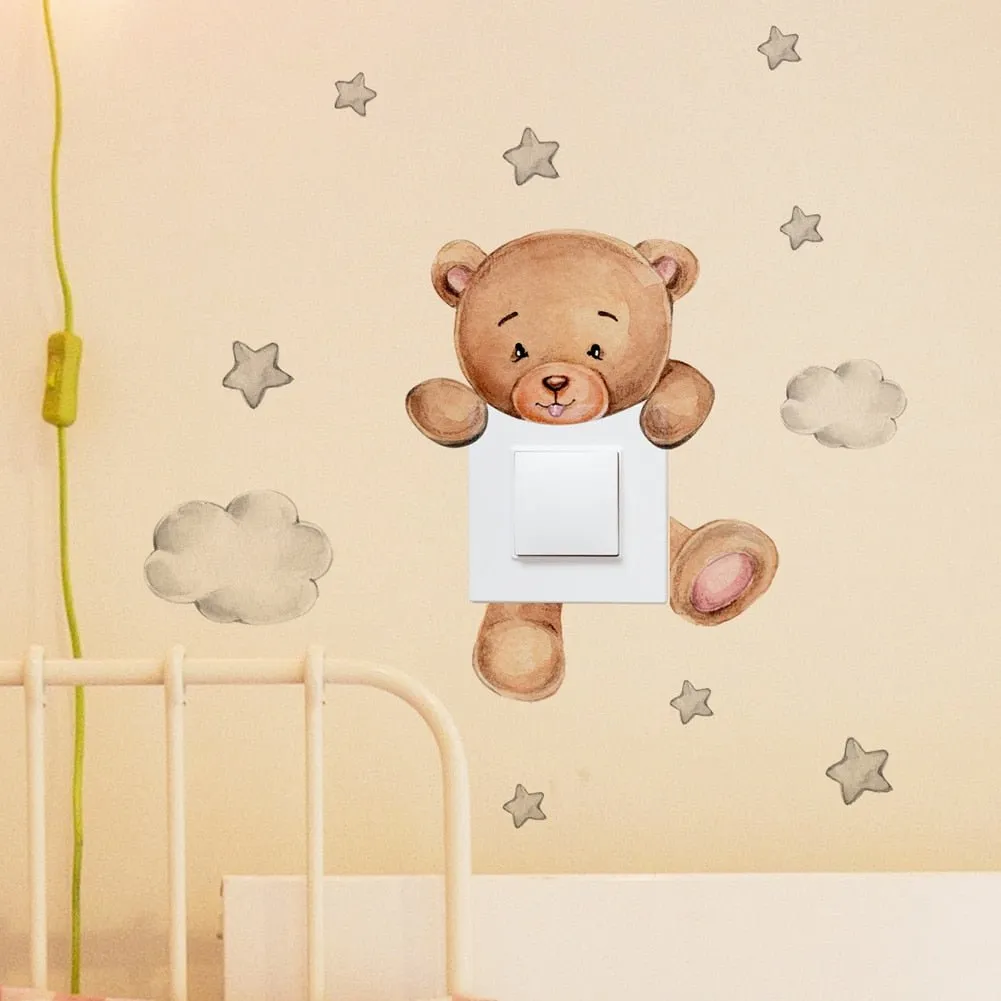 Cute Cartoon Bear Star Switch Sticker