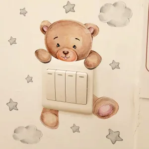 Cute Cartoon Bear Star Switch Sticker