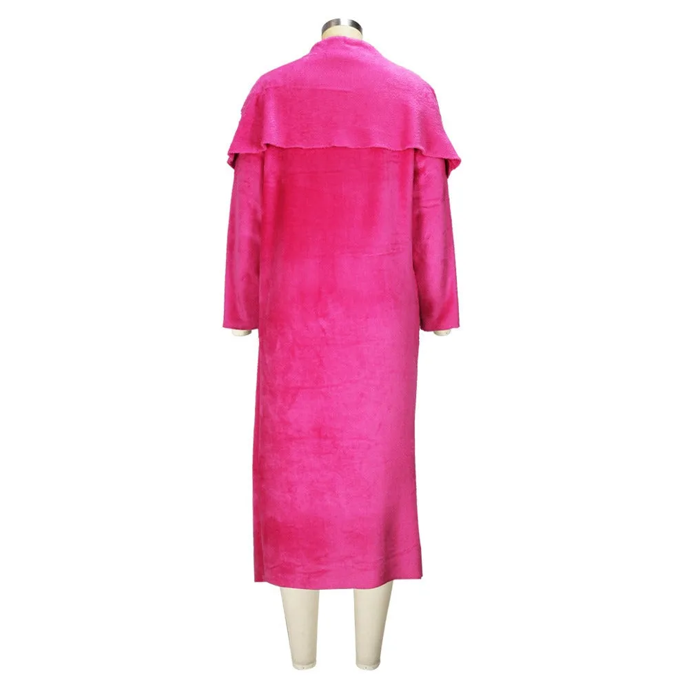 Double-sided Loose Velvet Cardigan Long Sweater and Dress