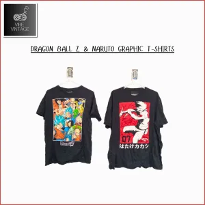 DRAGON BALL Z - NARUTO GRAPHIC T-SHIRTS - 26 PCS