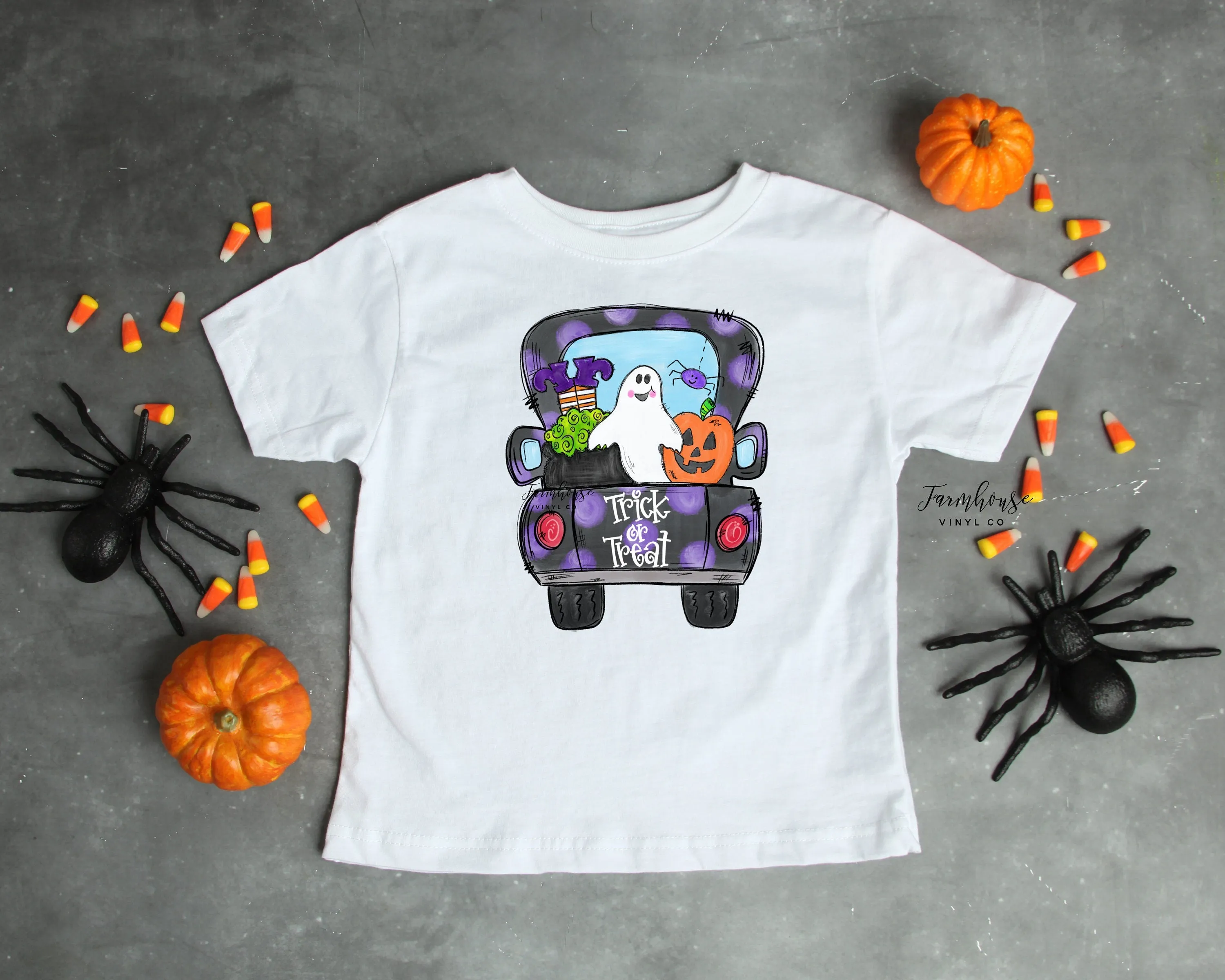 Halloween Cat Ghost Kids Shirt