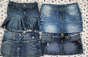 HD Premium Y2K Micro Mini Denim Skirts - 33 pcs