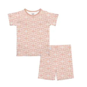 Hibiscus Quilt Kids Short Pajama Set