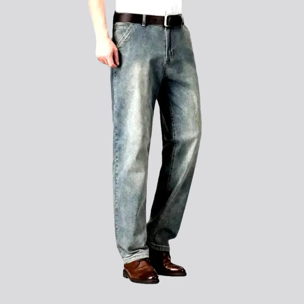 High-waist thin jeans
 for men