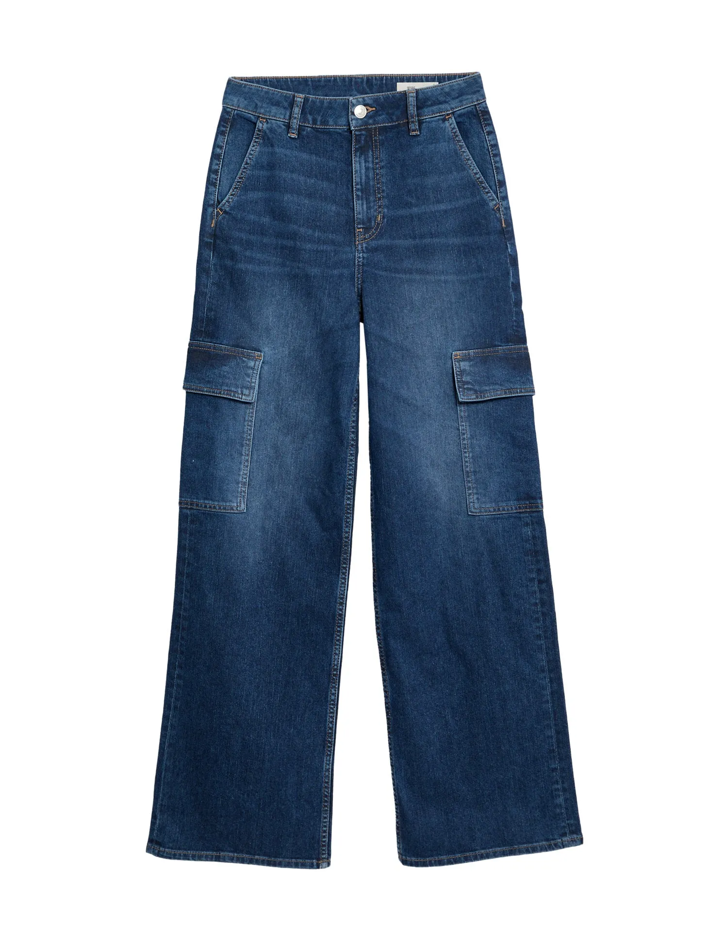 High Waisted Wide Leg Cargo Jeans