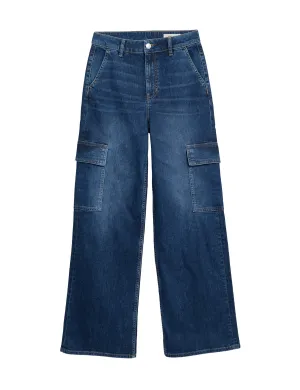 High Waisted Wide Leg Cargo Jeans