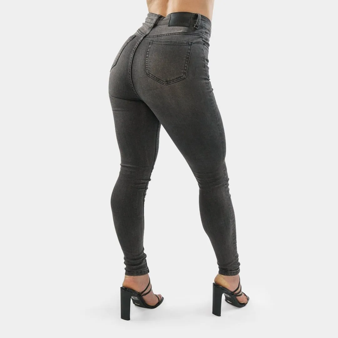 Impact High Waisted Skinny Jeans - Grey