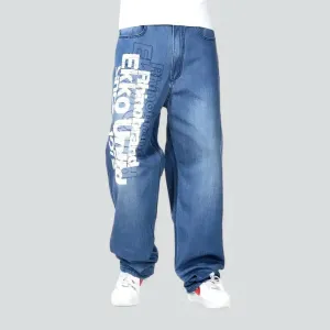 Inscribed painted jeans
 for men