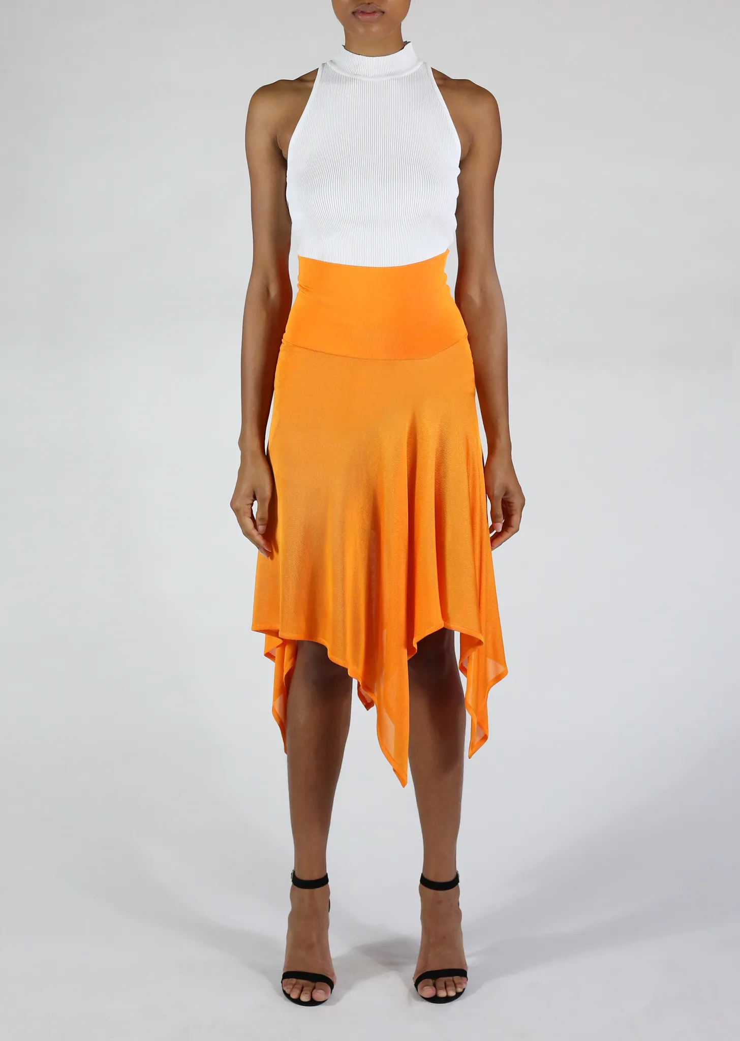 Isabeau - High Waist Handkerchief Hem Skirt