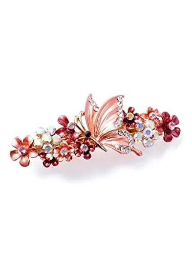 Kairangi Hair Clips for Women Girls Barrette Hair Clips for Women Hair Accessories for Women Butterfly Clips for Women Red French Barrette Hair Clips for Women and Girls Gift For Women & Girls