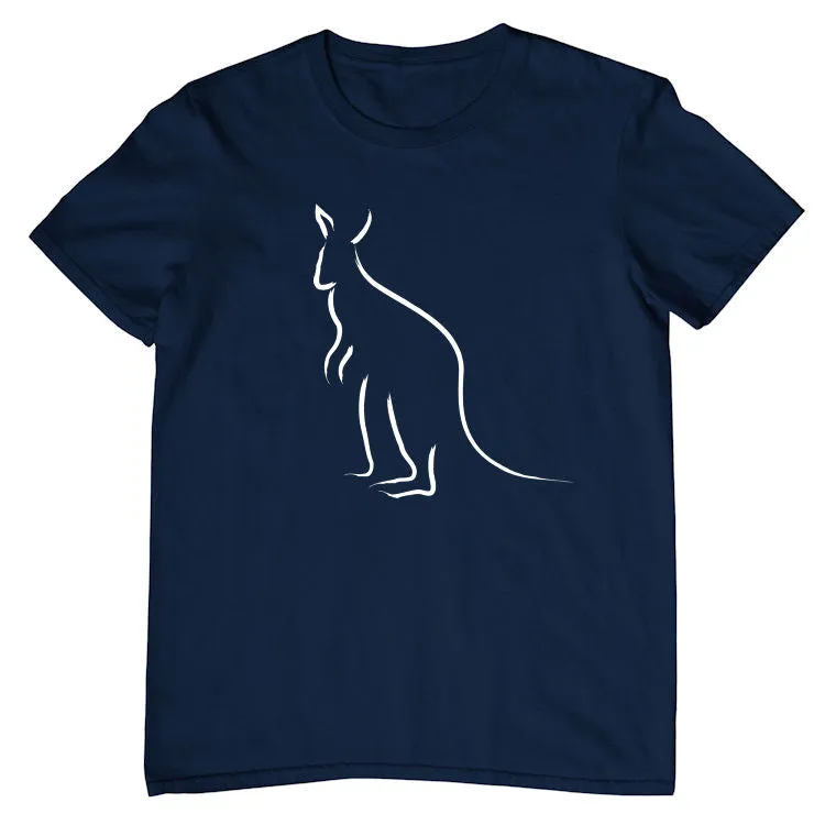 Line Art Kangaroo Childrens T-Shirt (Colour Choices)