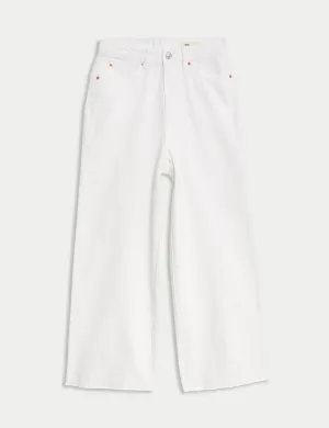 Lyocell™ Blend High Waisted Wide Leg Jeans