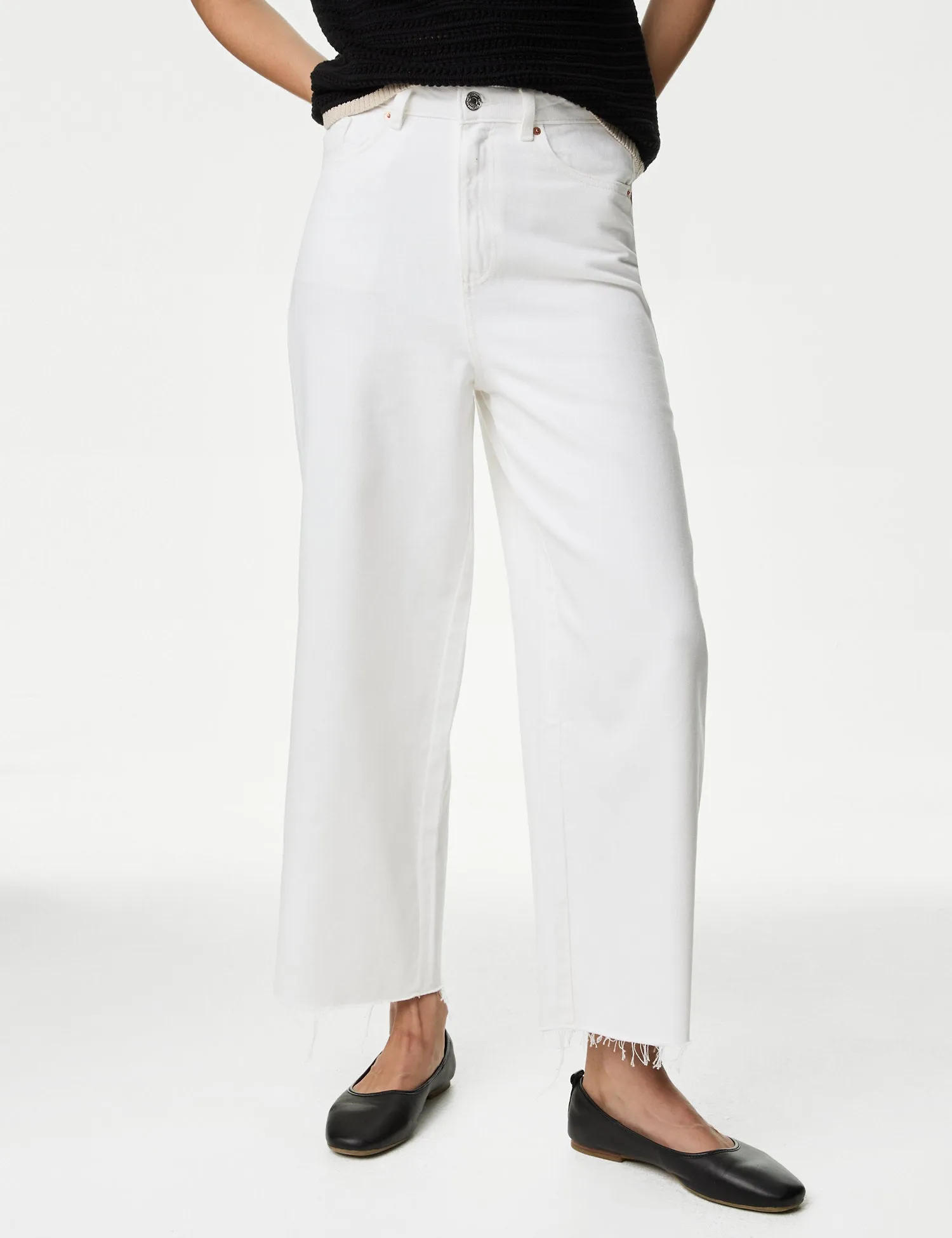 Lyocell™ Blend High Waisted Wide Leg Jeans