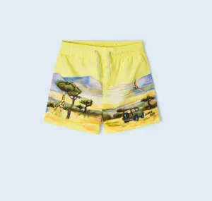 Mayoral Boys EcoFriends Yellow Safari Swim Trunks