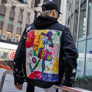 Men Graffiti Jean Jacket