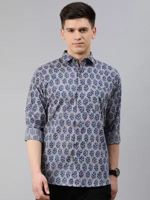 Men's Gray Cotton Full Sleeves Shirts For Men - Taantav