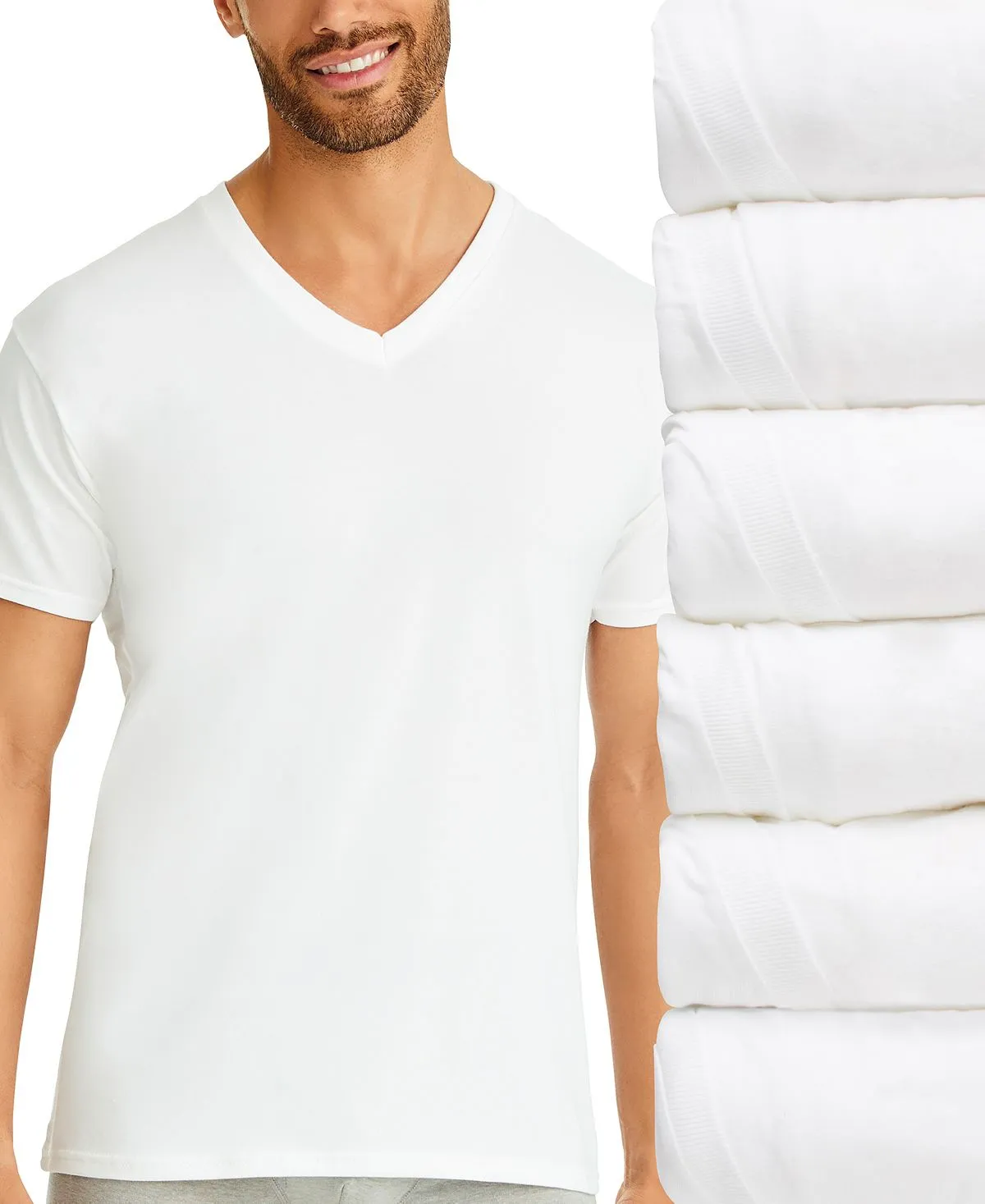 Men's Ultimate 6 pcs. Hanes V-Neck T-Shirts