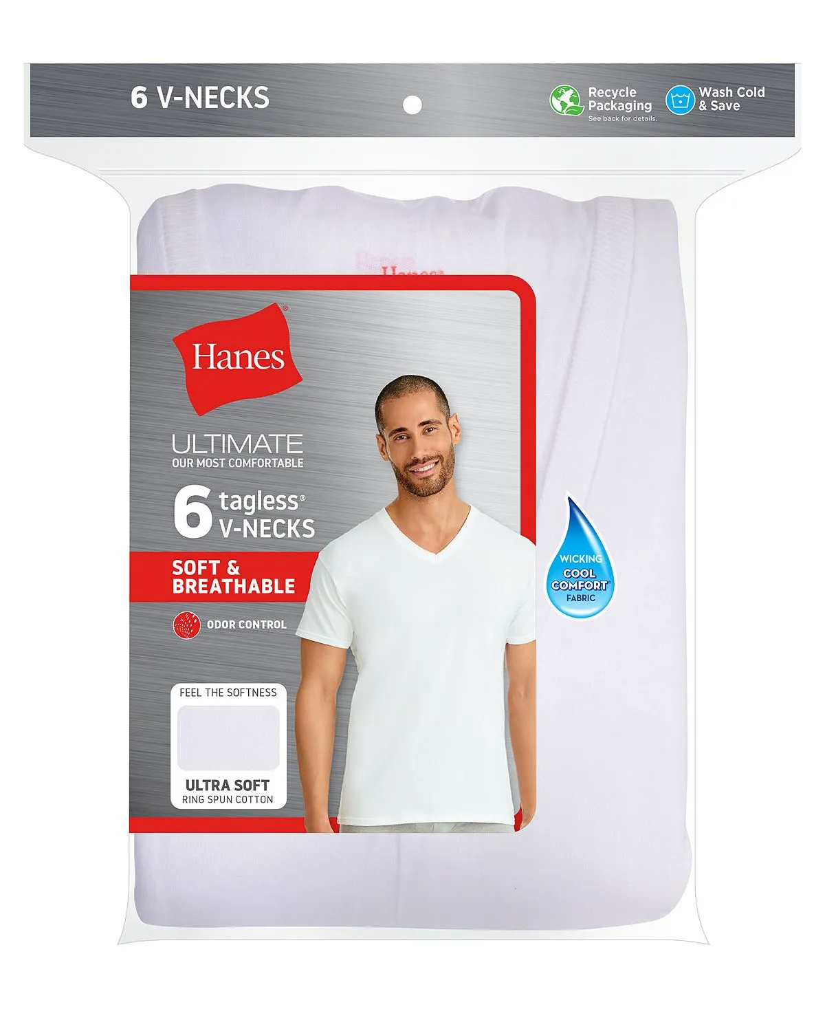 Men's Ultimate 6 pcs. Hanes V-Neck T-Shirts