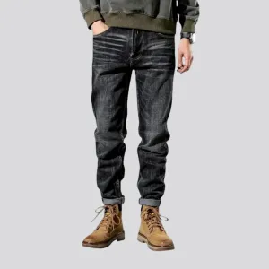 Mid rise tapered vintage jeans for men