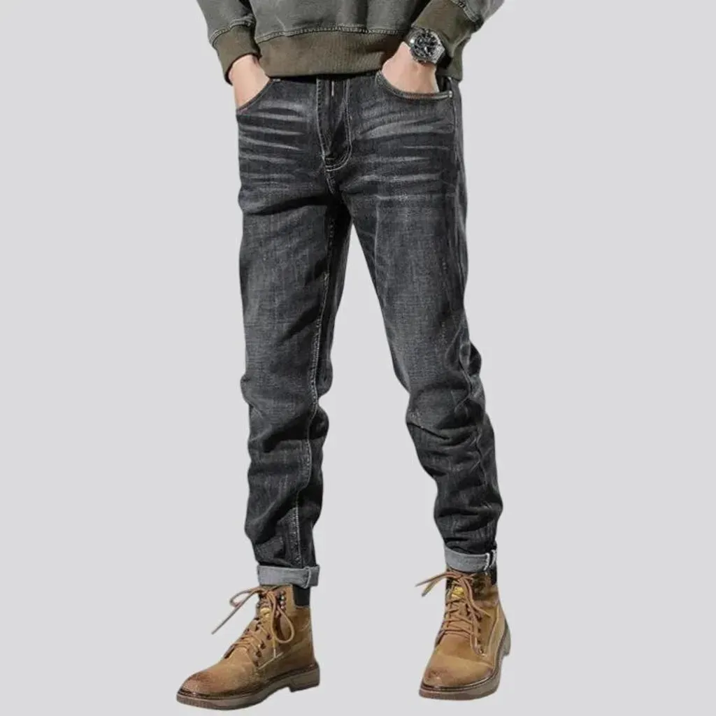 Mid rise tapered vintage jeans for men