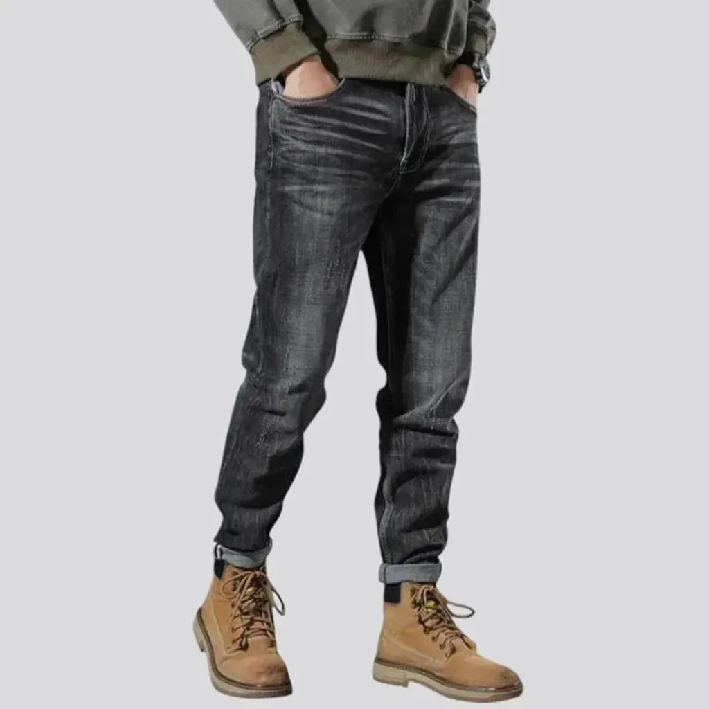 Mid rise tapered vintage jeans for men