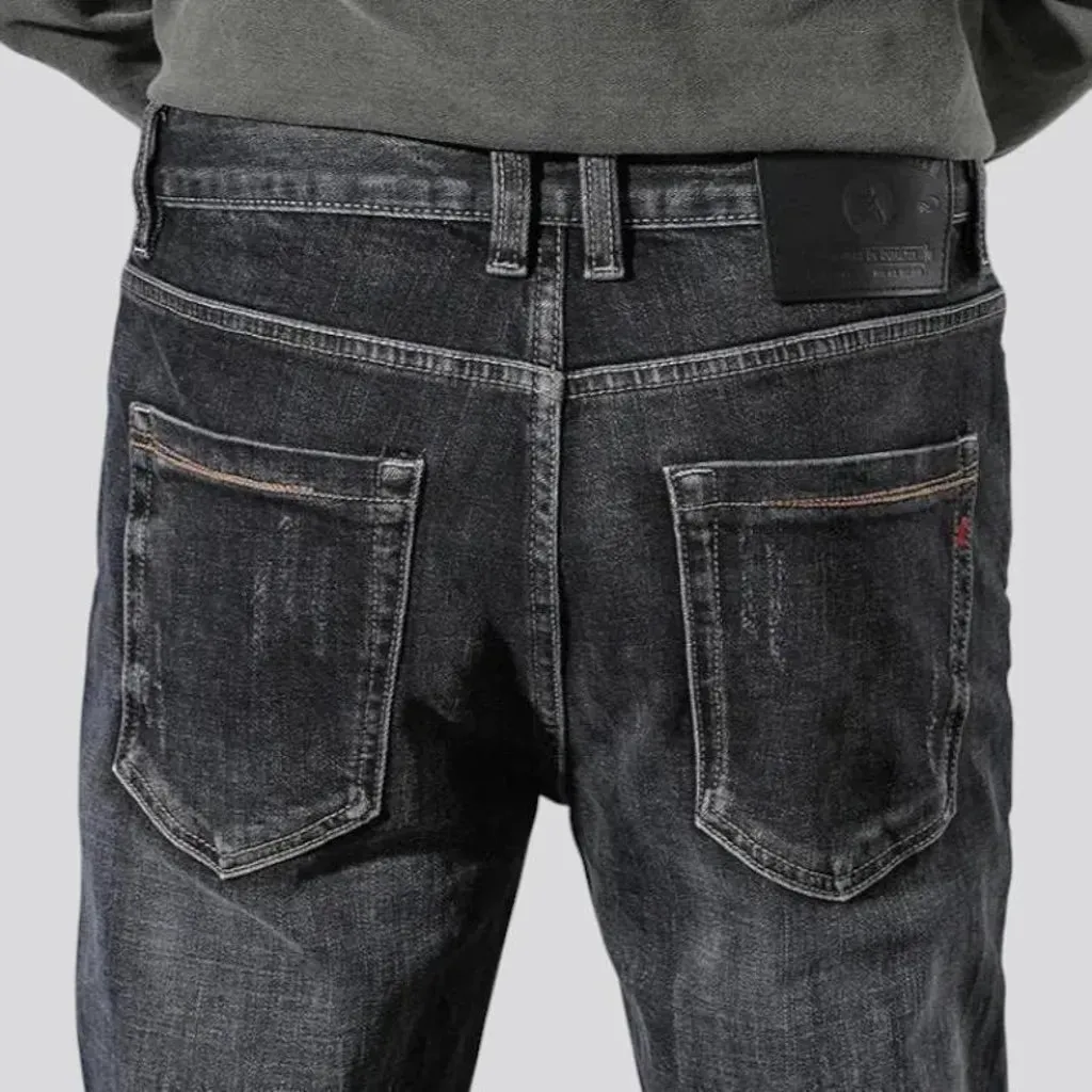 Mid rise tapered vintage jeans for men