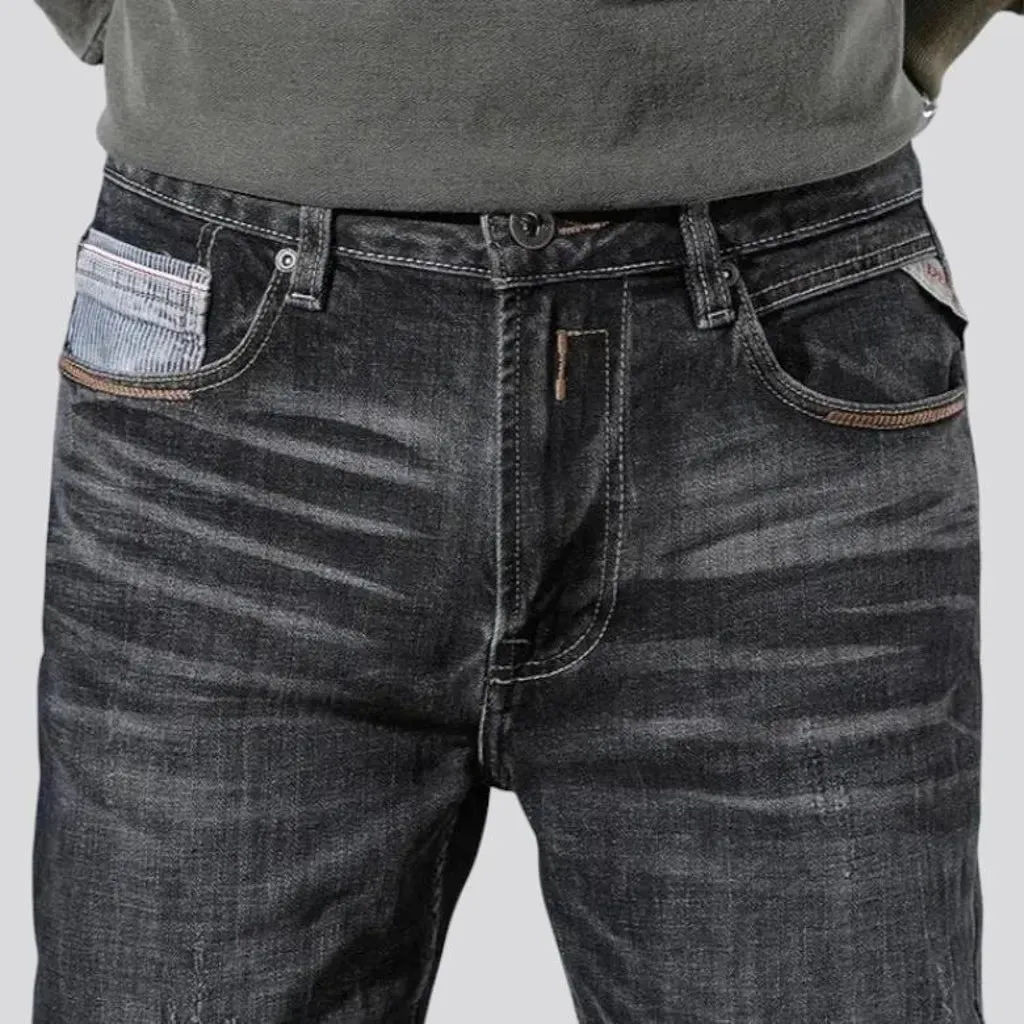 Mid rise tapered vintage jeans for men