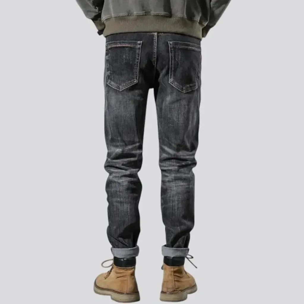 Mid rise tapered vintage jeans for men