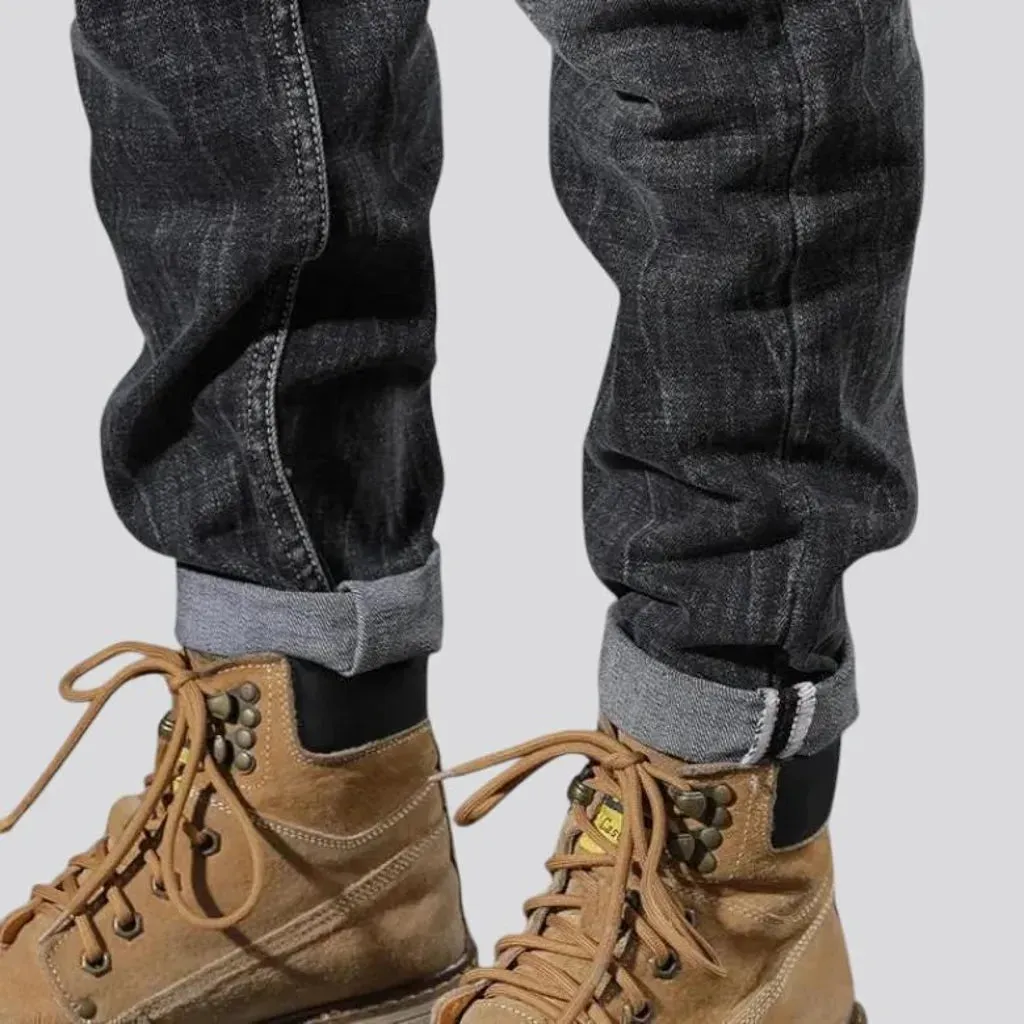 Mid rise tapered vintage jeans for men