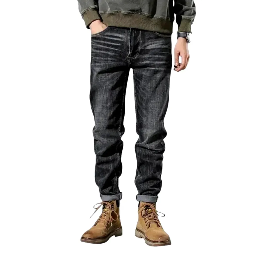 Mid rise tapered vintage jeans for men