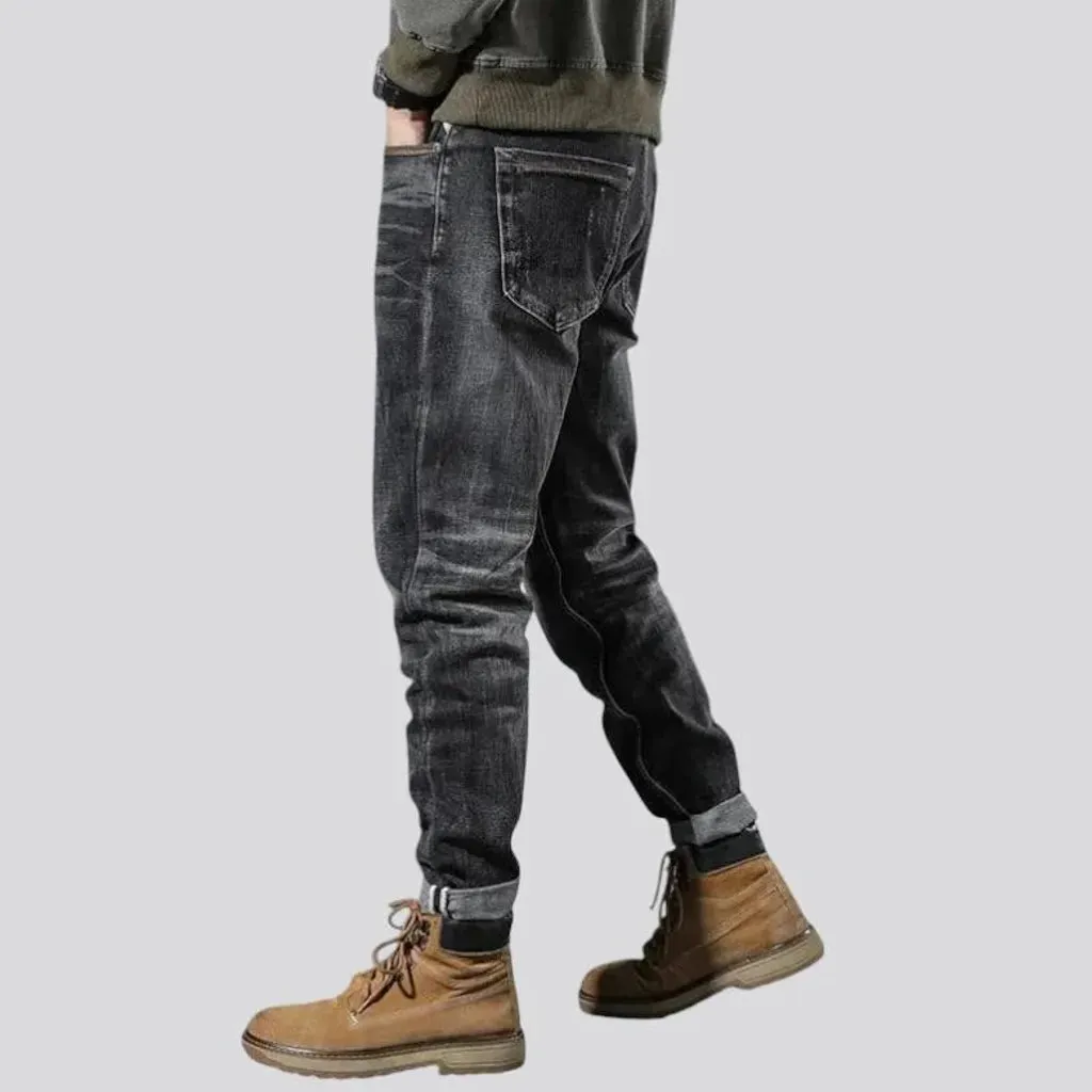 Mid rise tapered vintage jeans for men