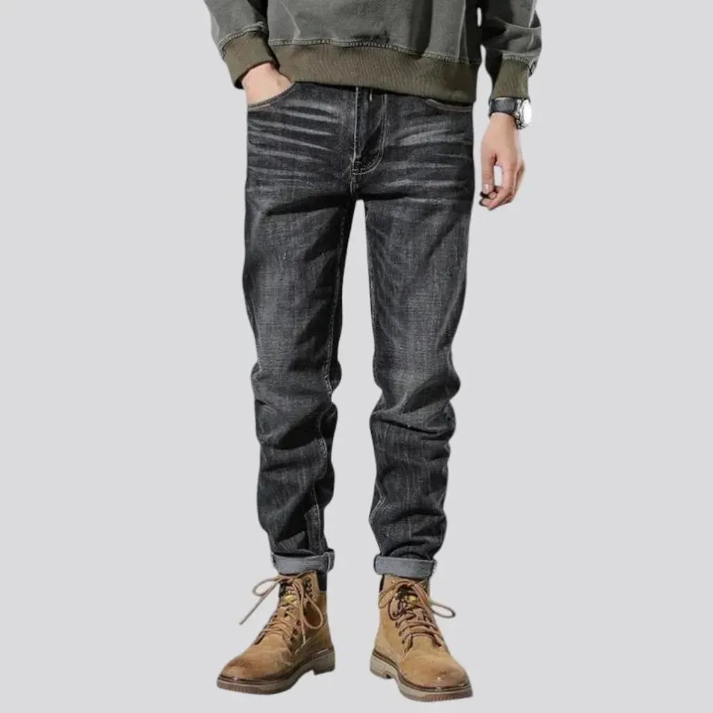 Mid rise tapered vintage jeans for men