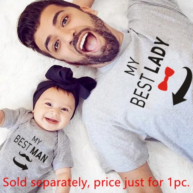 My Best Lady/My Best Man Family Matching Clothes Daddy-Kids T-shirt