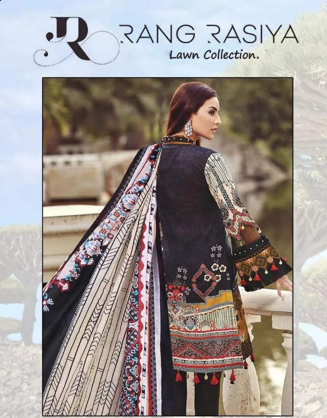 Pakistani Style Printed Black Suits Dress Material for women