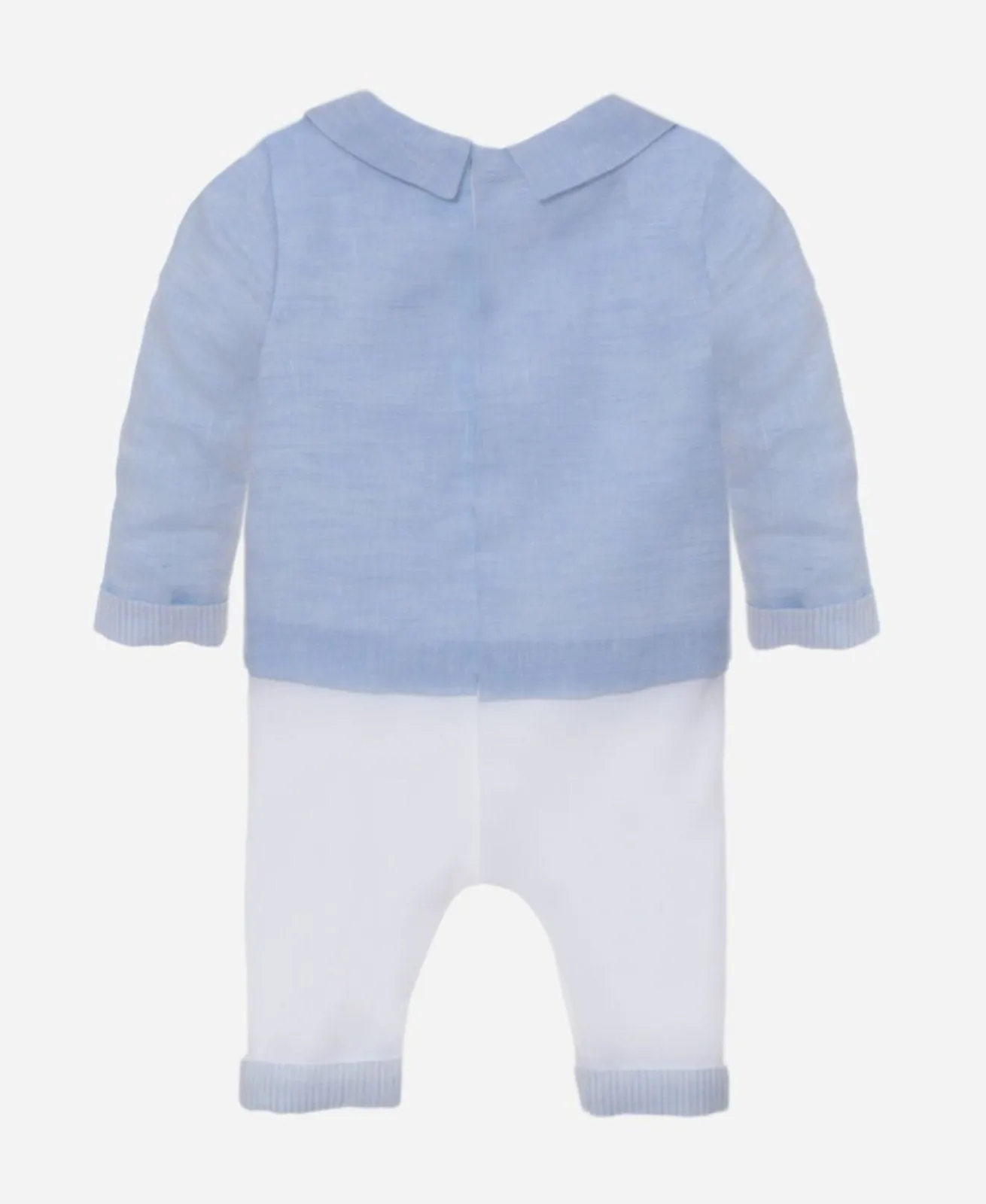 Patachou Baby Boys Special Occasion Blue & White Playsuit Set