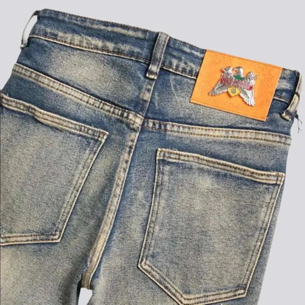 Patchwork fashion jeans
 for men