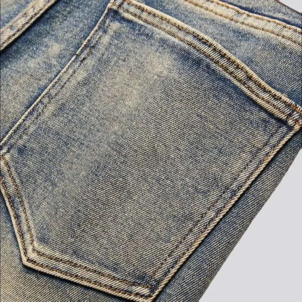 Patchwork fashion jeans
 for men