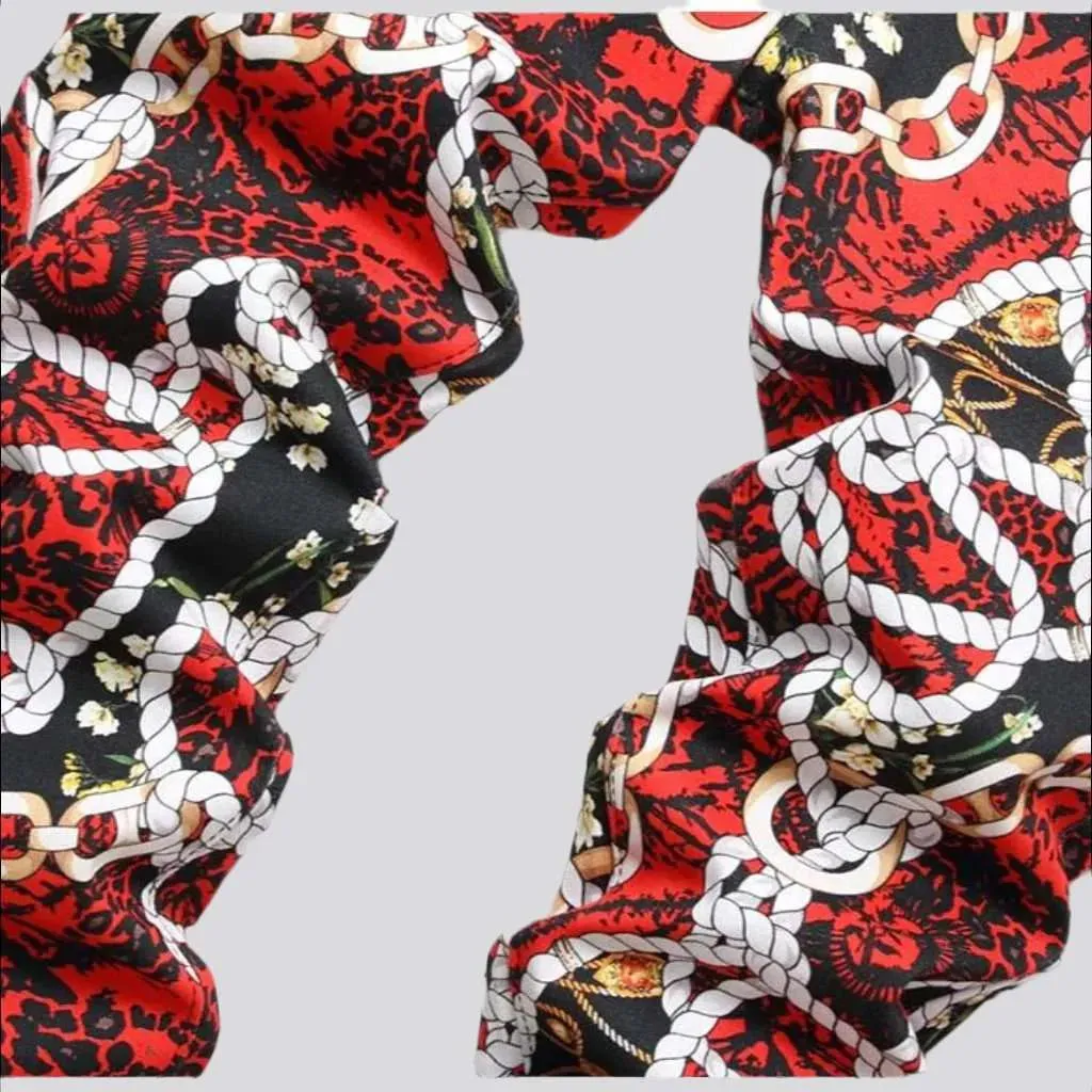 Red print painted jeans
 for men