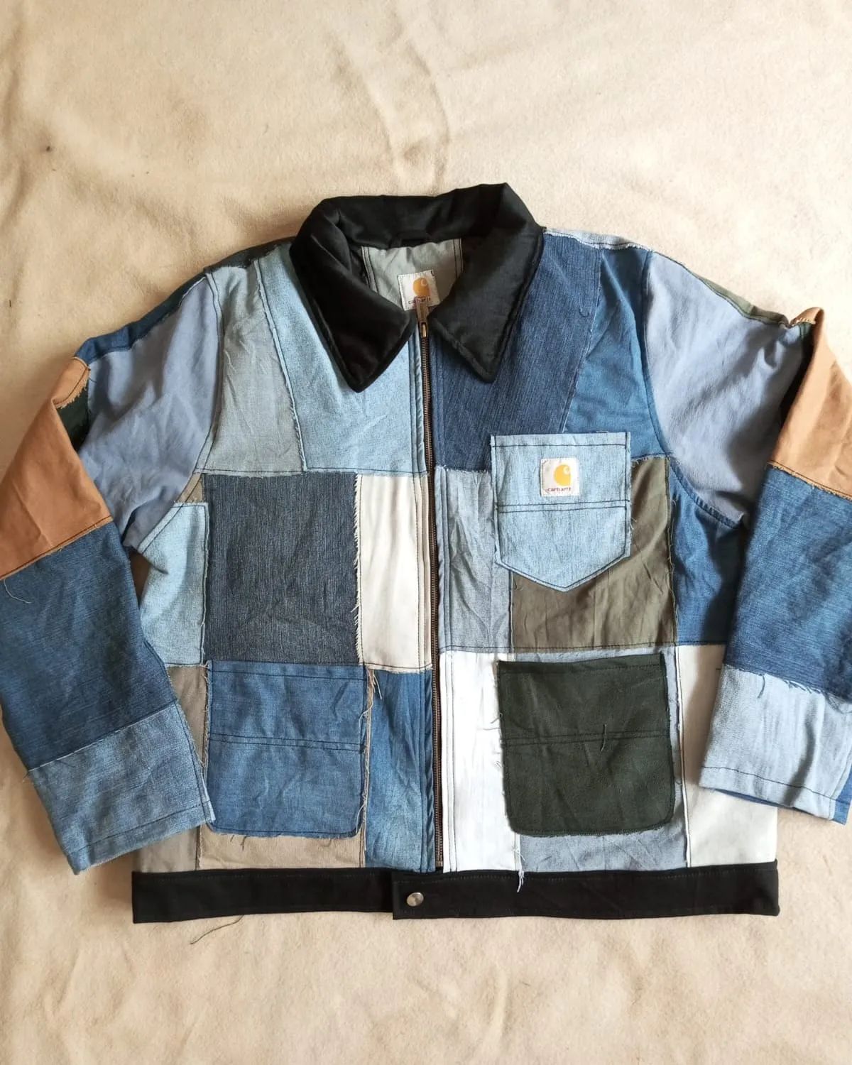 Rework Style Carhartt Denim Patches Jackets 15 pcs