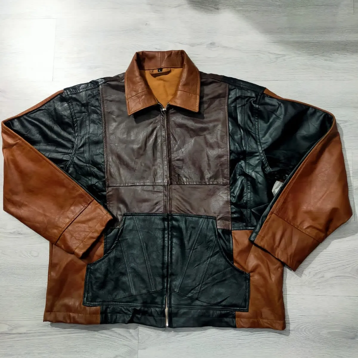 Reworked Cut and Sew Multi-Color Leather Jackets 25 Pieces