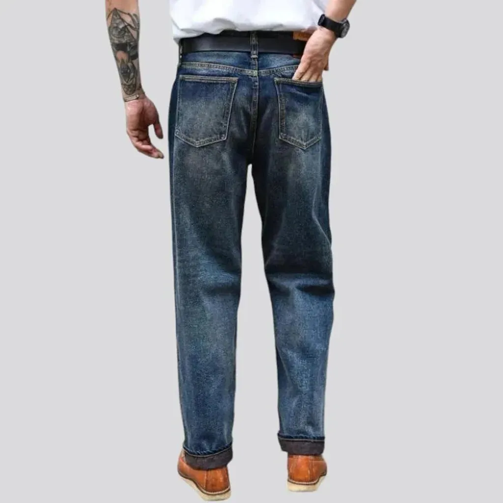 Selvedge high-waist jeans
 for men