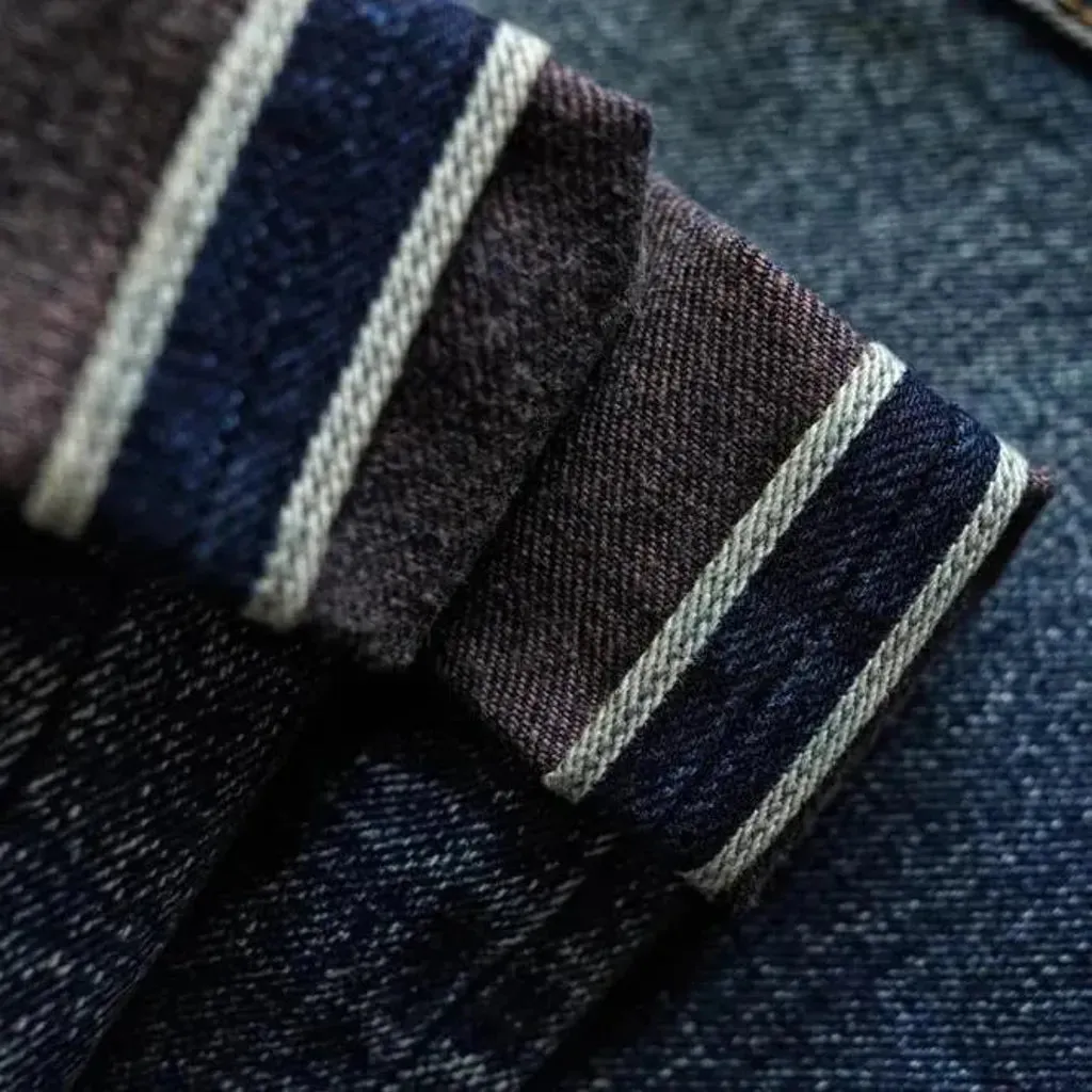 Selvedge high-waist jeans
 for men