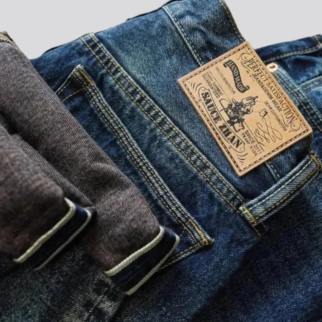 Selvedge high-waist jeans
 for men