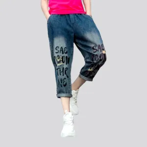 Stonewashed women's jeans pants