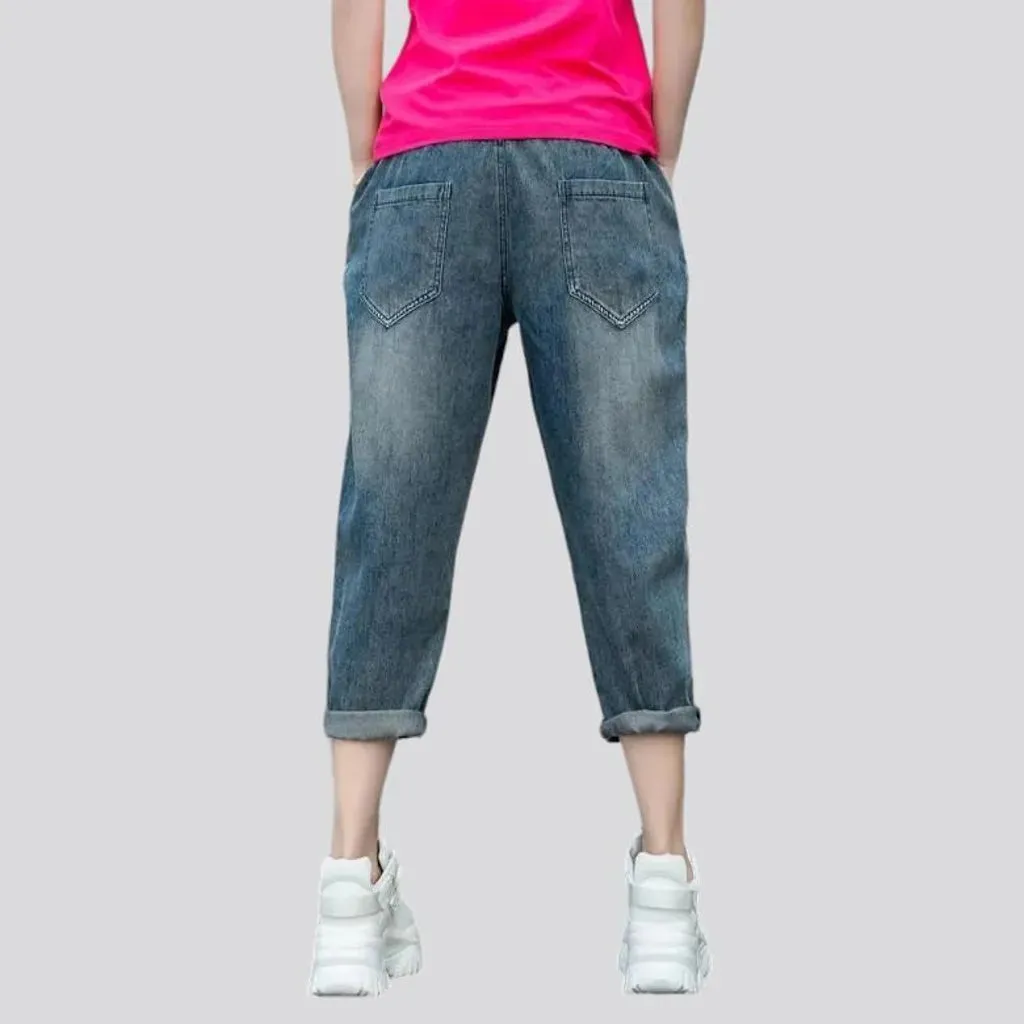 Stonewashed women's jeans pants