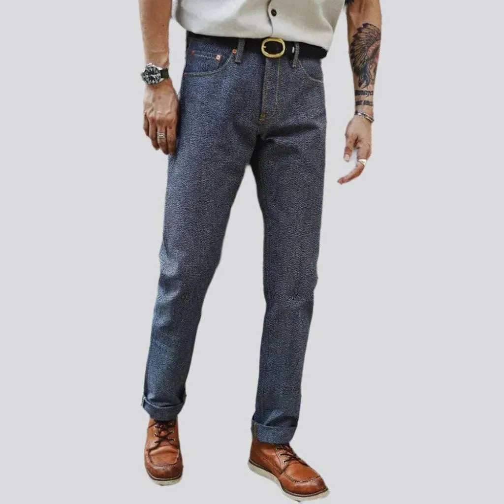 Straight high-quality men's selvedge jeans