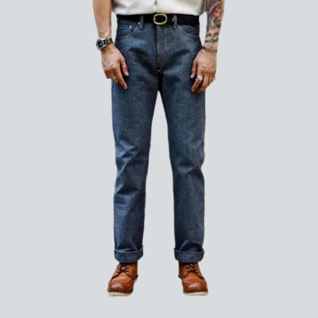 Straight high-quality men's selvedge jeans