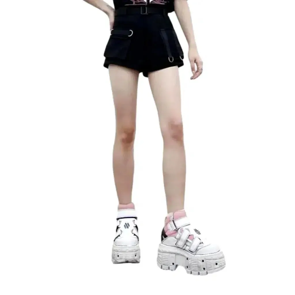 Straight y2k denim shorts
 for women